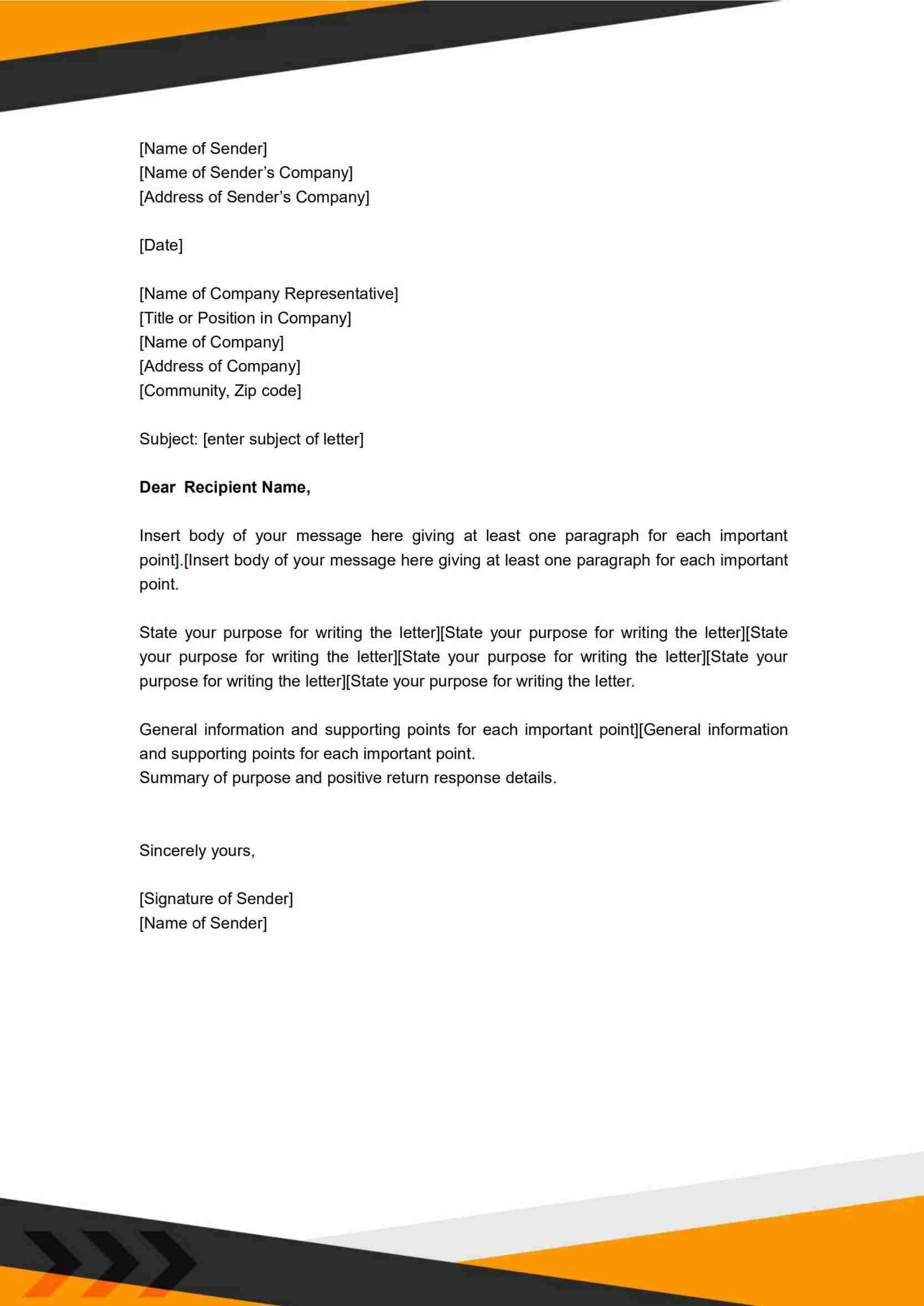 The 10 Best Word Business Letter Templates | Wps Office Academy in Business Letter Template Sample