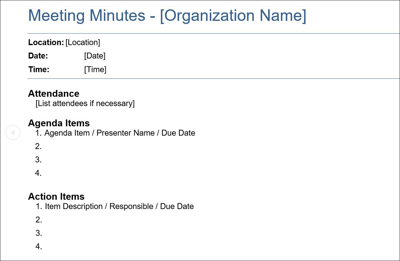 The 12 Best Meeting Minutes Templates For Professionals inside Mom Template Sample