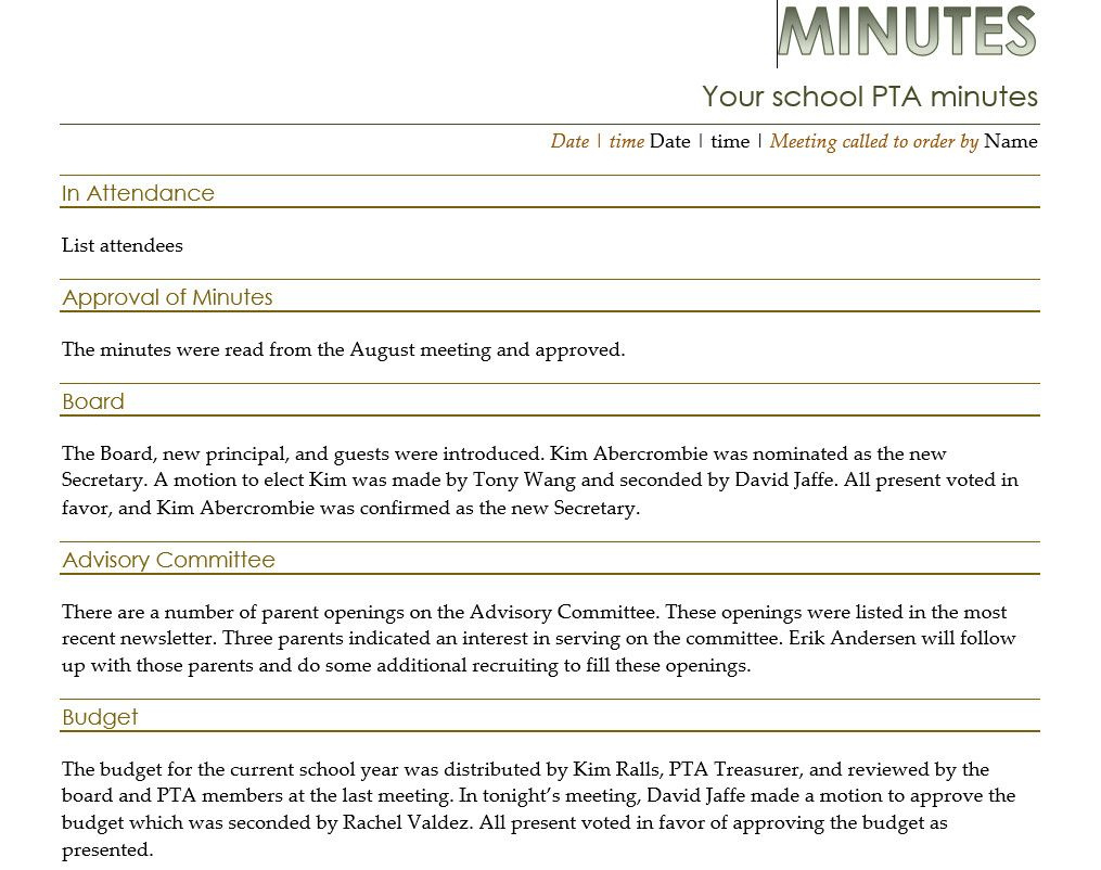 The 12 Best Meeting Minutes Templates For Professionals throughout Mom Template Sample