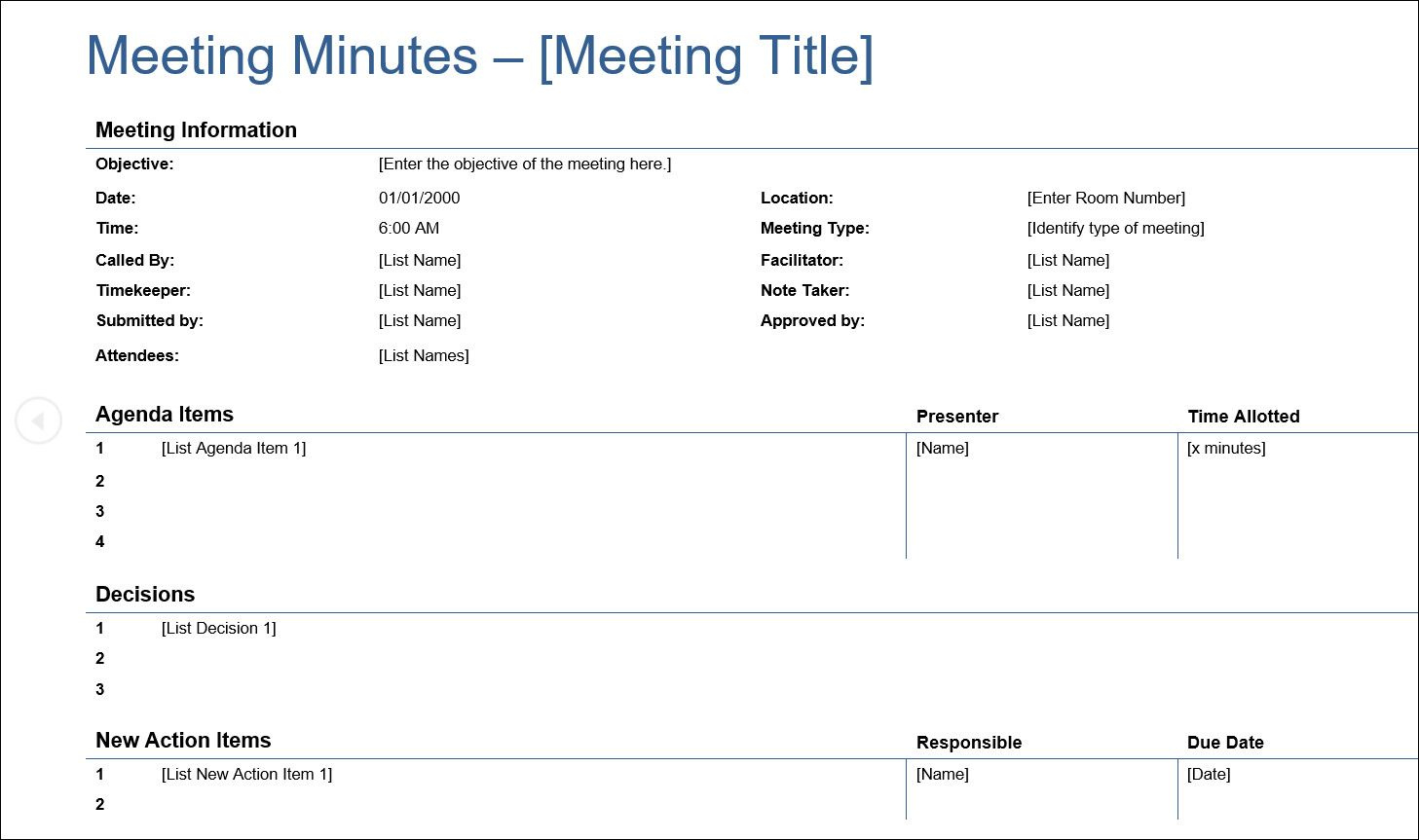 The 12 Best Meeting Minutes Templates For Professionals with regard to MOM Template Sample