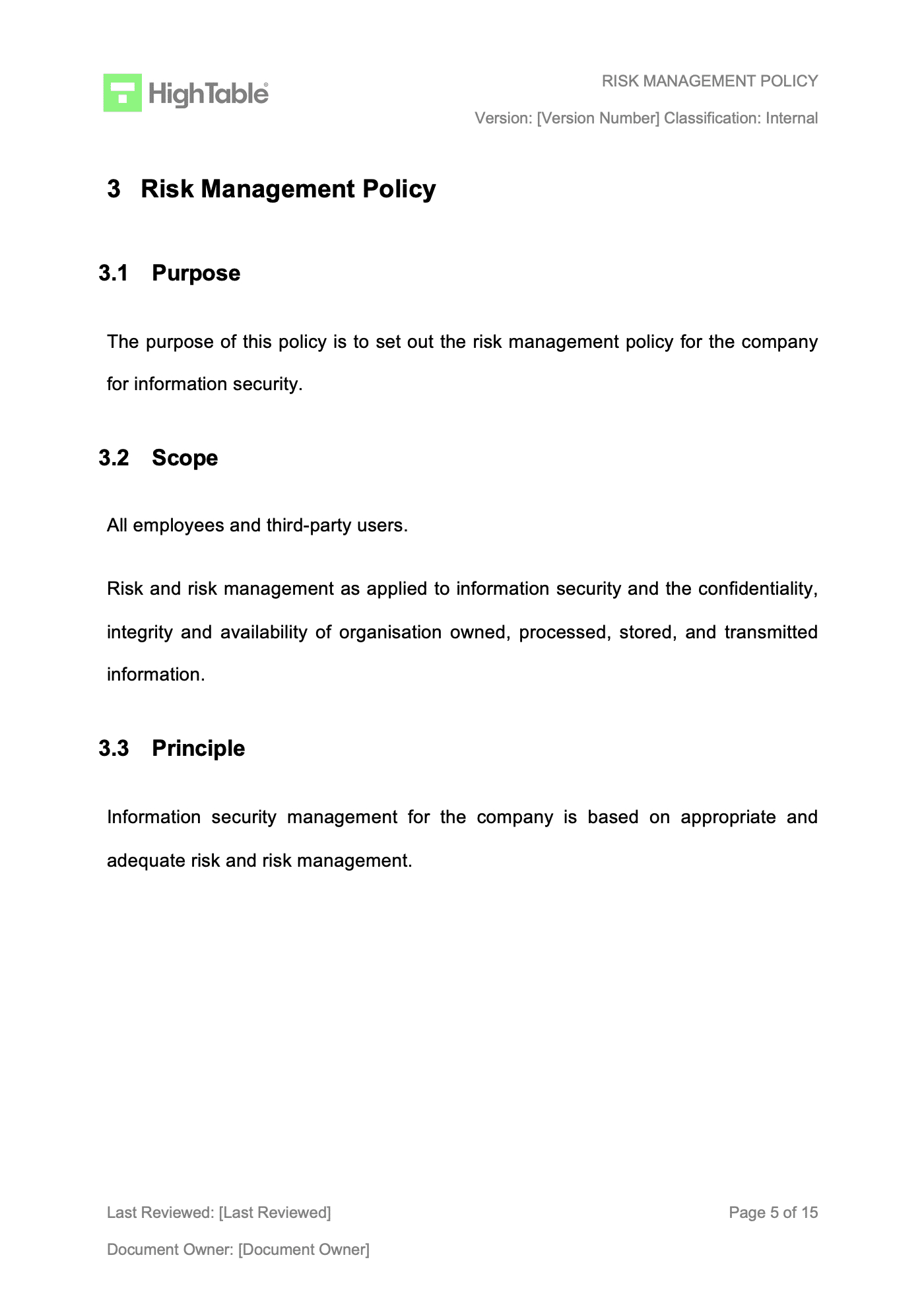 The Ultimate Iso27001 Risk Management Policy Template intended for Risk Management Policy Sample Template