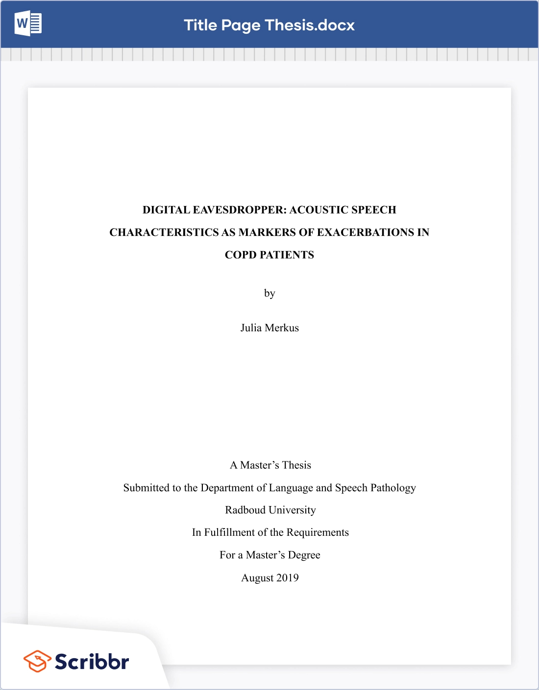 Thesis &amp;amp; Dissertation Title Page | Free Templates &amp;amp; Examples regarding Thesis Sample Template