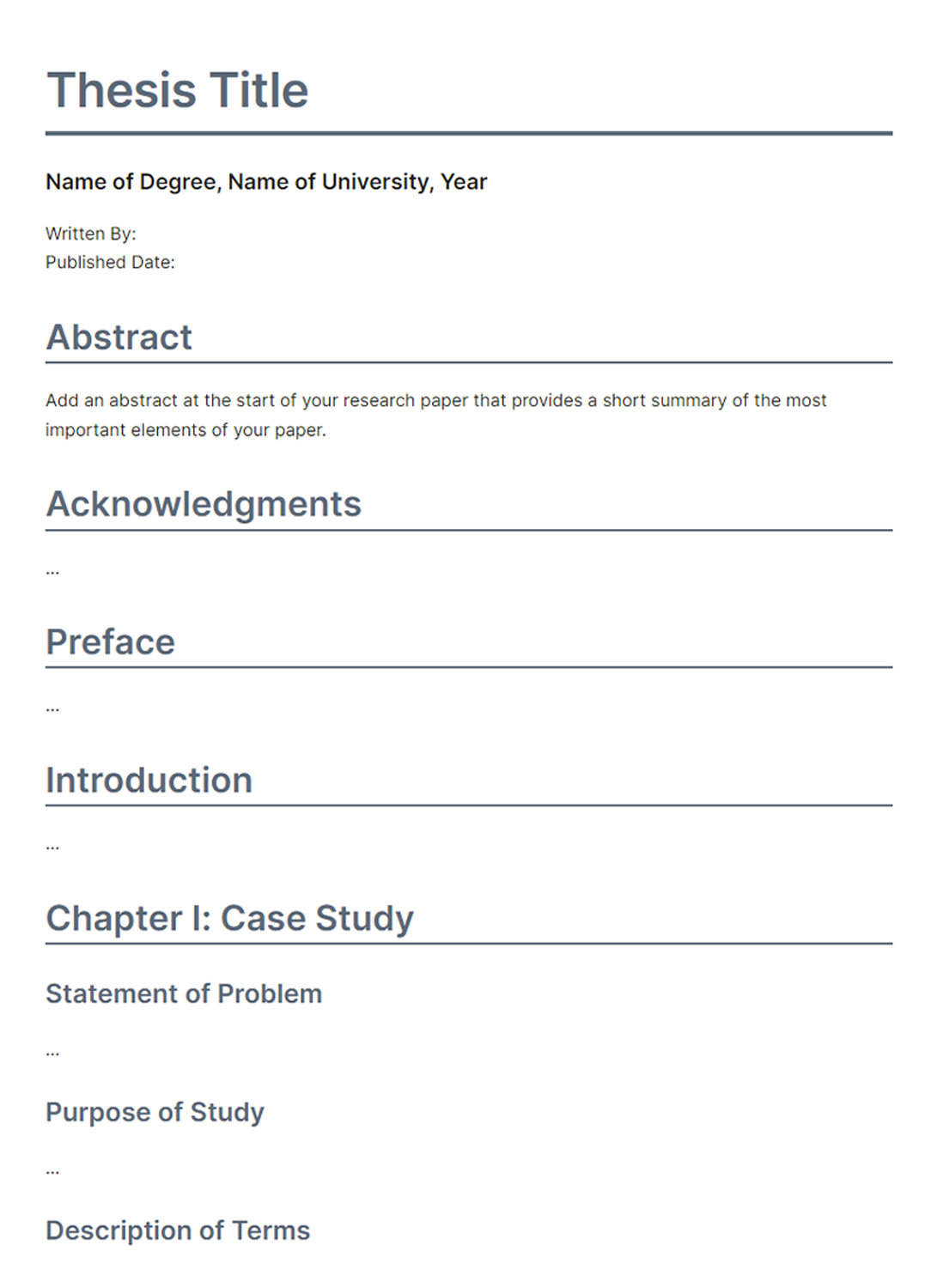 Thesis Template | Bit.ai with regard to Thesis Sample Template