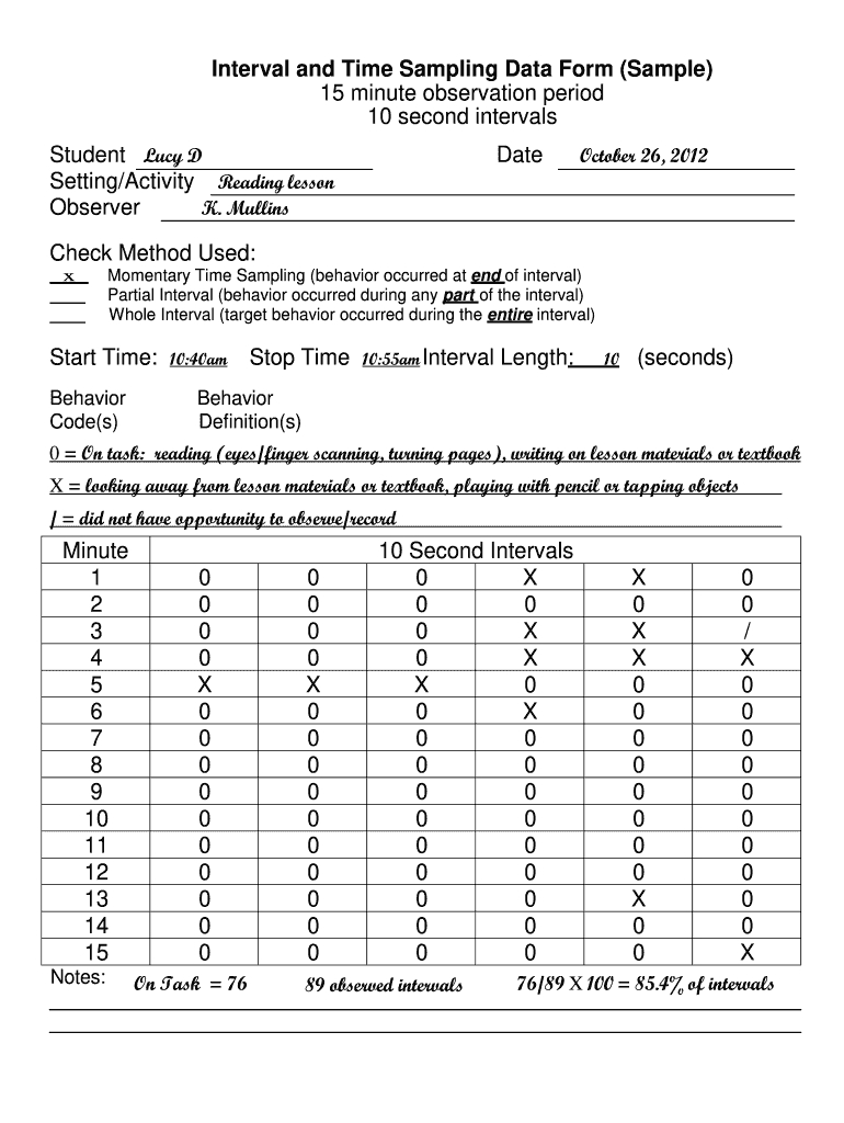 Time Sampling: Fill Out &amp;amp; Sign Online | Dochub inside Time Sampling Template