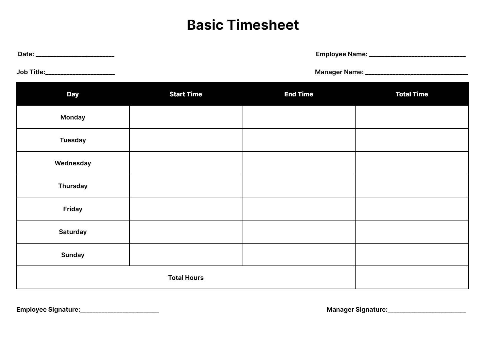 Timesheet Templates: Download &amp;amp; Print For Free! intended for Employee Timesheet Sample Template