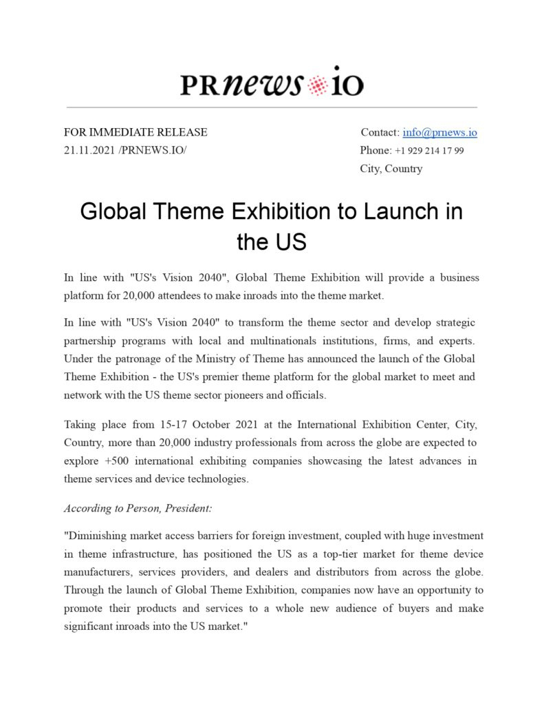 Tips For Writing A Press Release For The Event—What To Do To Make for Event Press Release Template Sample