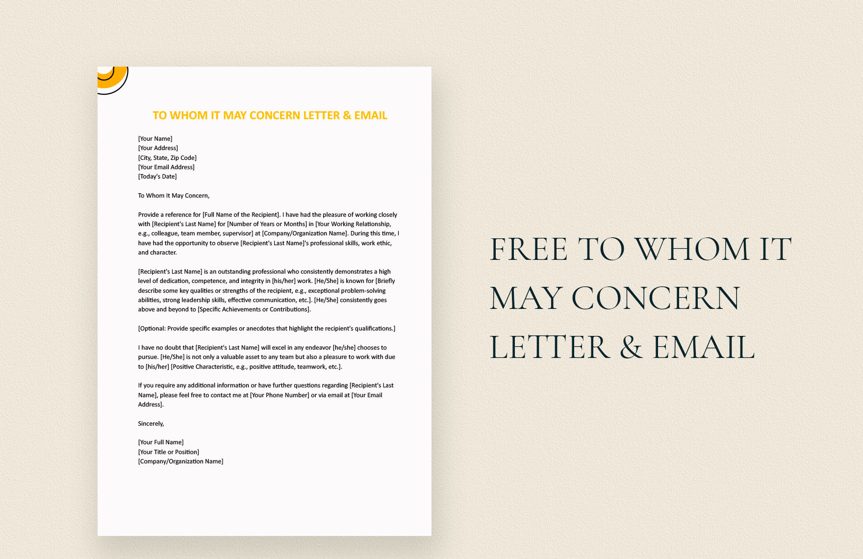 To Whom It May Concern Letter &amp;amp; Email In Word, Google Docs with To Whom It May Concern Letter Template Sample