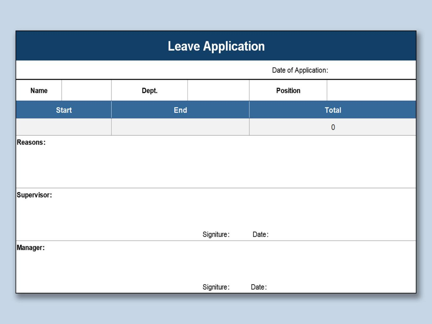 Top 10 Best Leave Application Template Excel Free | Wps Office Academy throughout Leave Form Sample Template