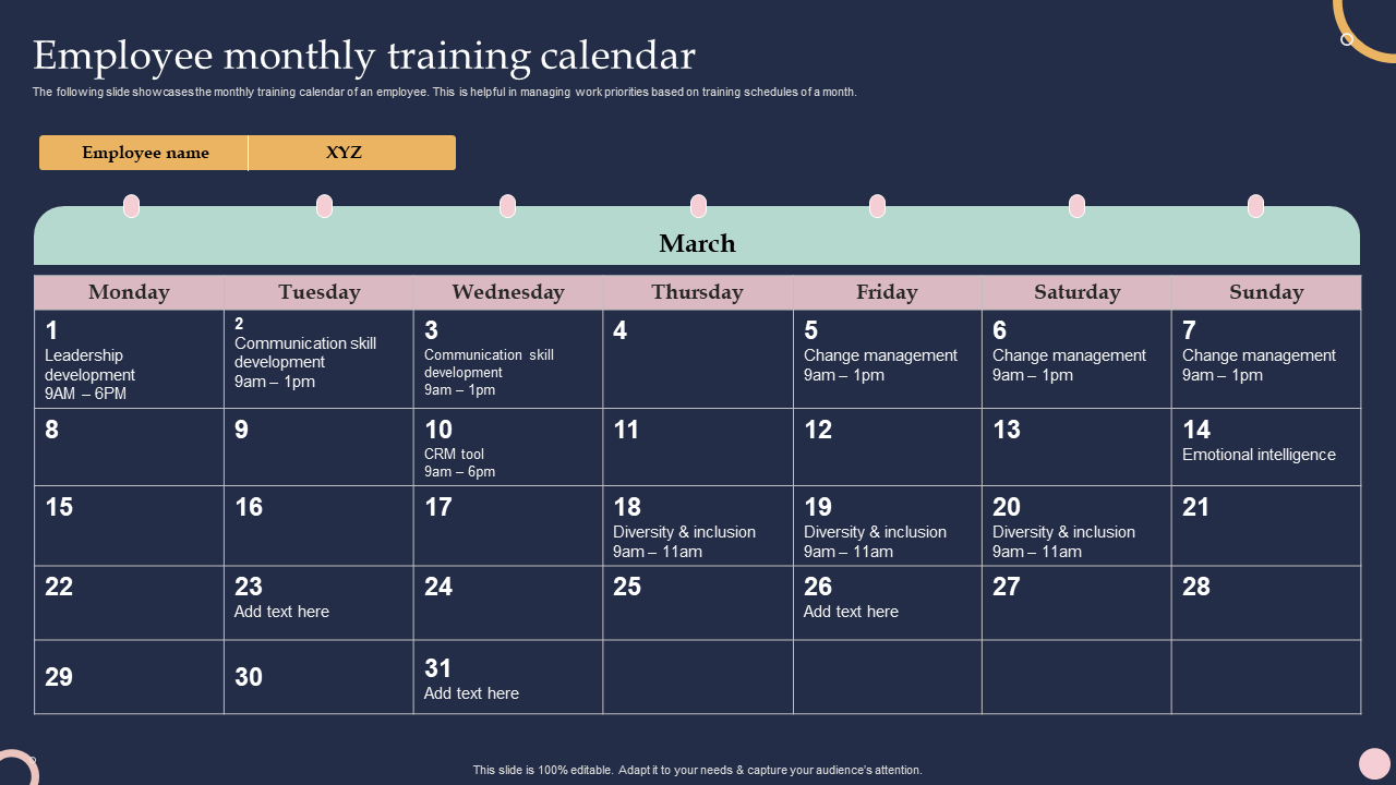 Top 5 Training Calendar Templates With Examples And Samples regarding Training Calendar Template Sample