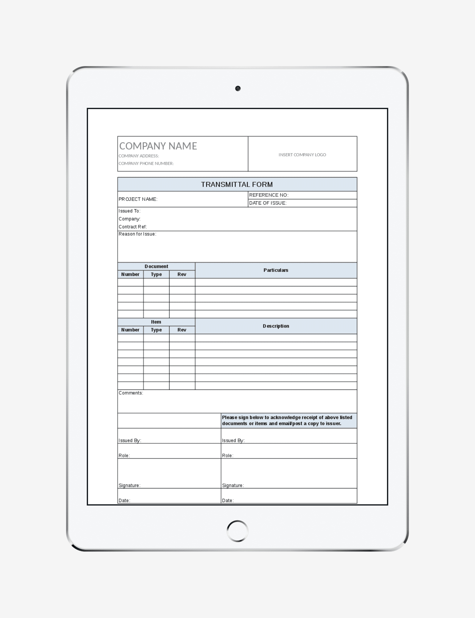 Transmittal Form inside Transmittal Form Sample Template