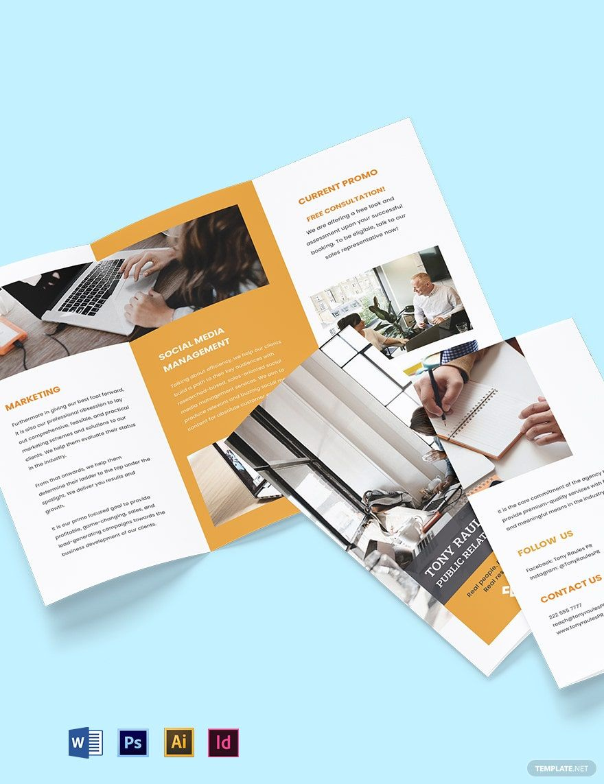 Trifold Business Agency Brochure Template In Indesign, Word with Business Brochure Sample Templates