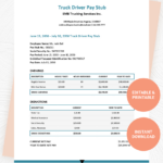 Truck Driver Pay Stub Template In Gdocslink, Ms Word, Pages Within Pay Stub Template Free Sample