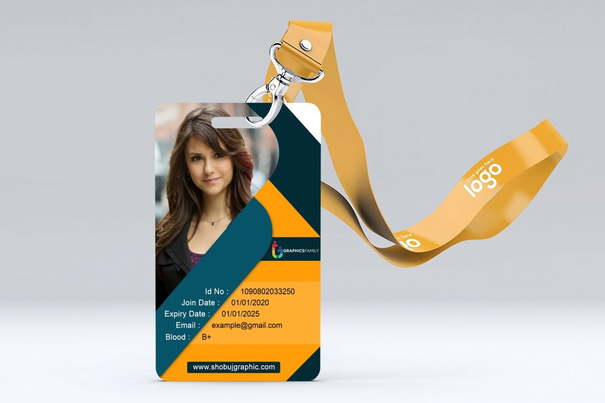 Unique Company Id Card Design Template Psd – Graphicsfamily intended for ID Badge Templates Sample