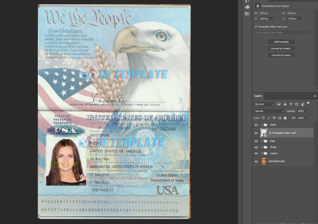 Usa Passport Psd Template New | Driving License Template with regard to Editable Blank US Passport Sample Template