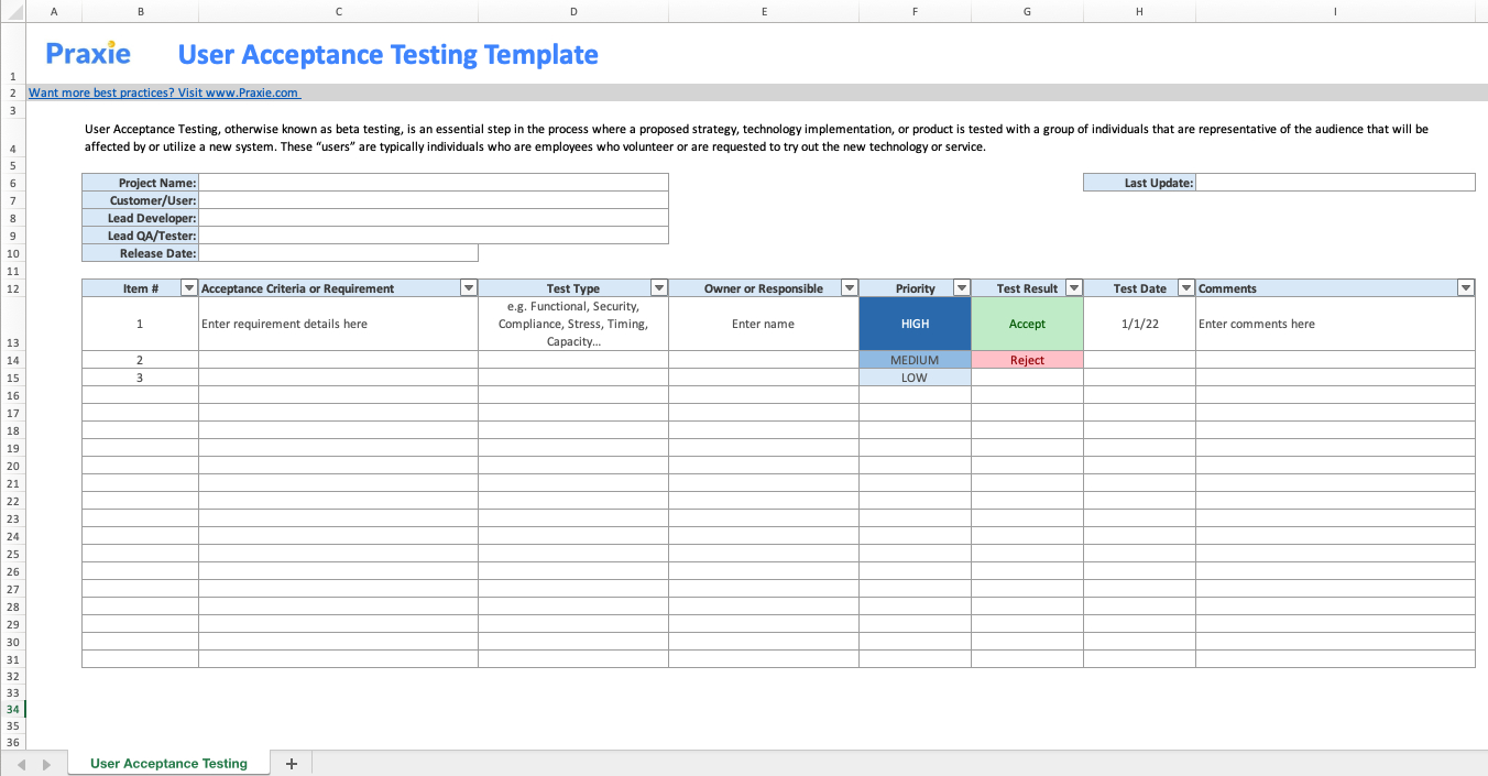 User Acceptance Testing Template – Change Management Software in User Acceptance Testing Sample Template