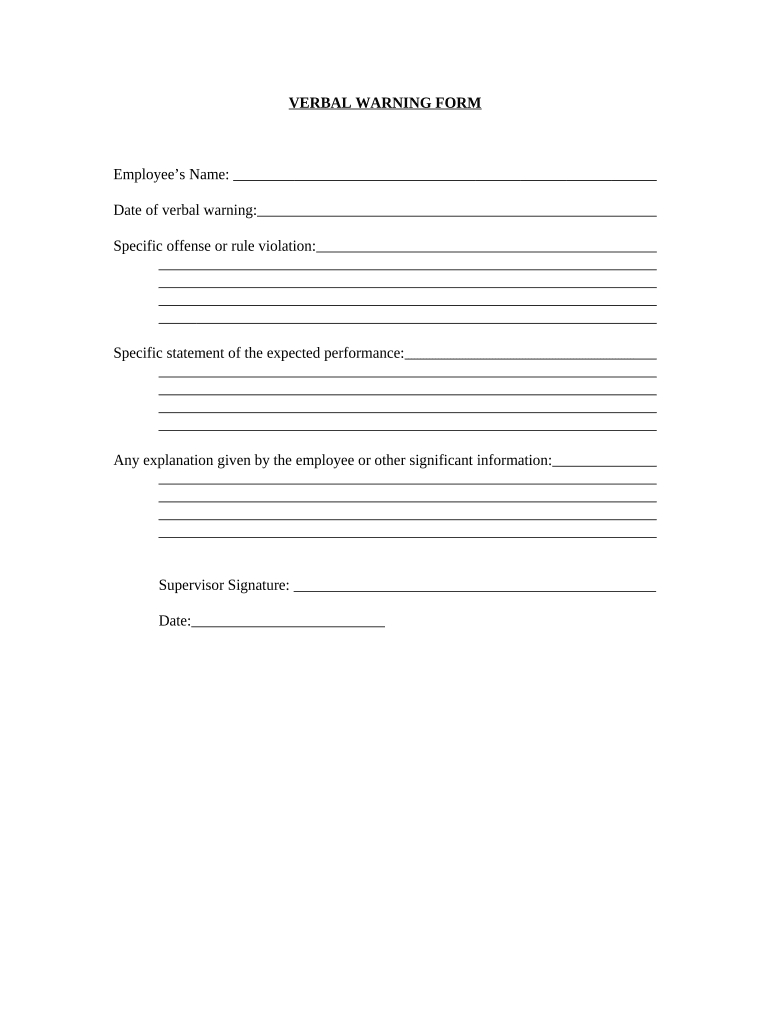 Verbal Warning Template: Fill Out &amp;amp; Sign Online | Dochub inside Verbal Warning Template Sample