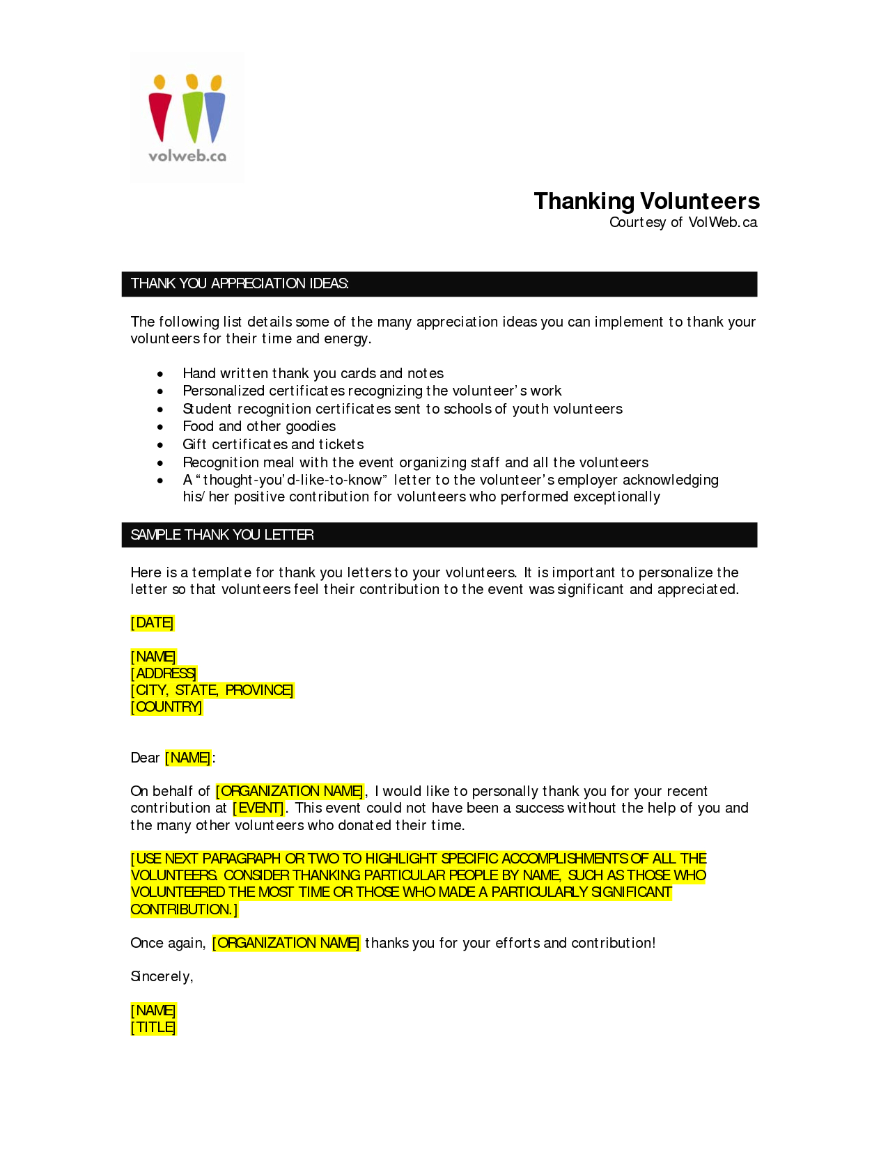 Volunteer Appreciation Letter Sample - Fotolip with Volunteer Thank You Letter Sample Template