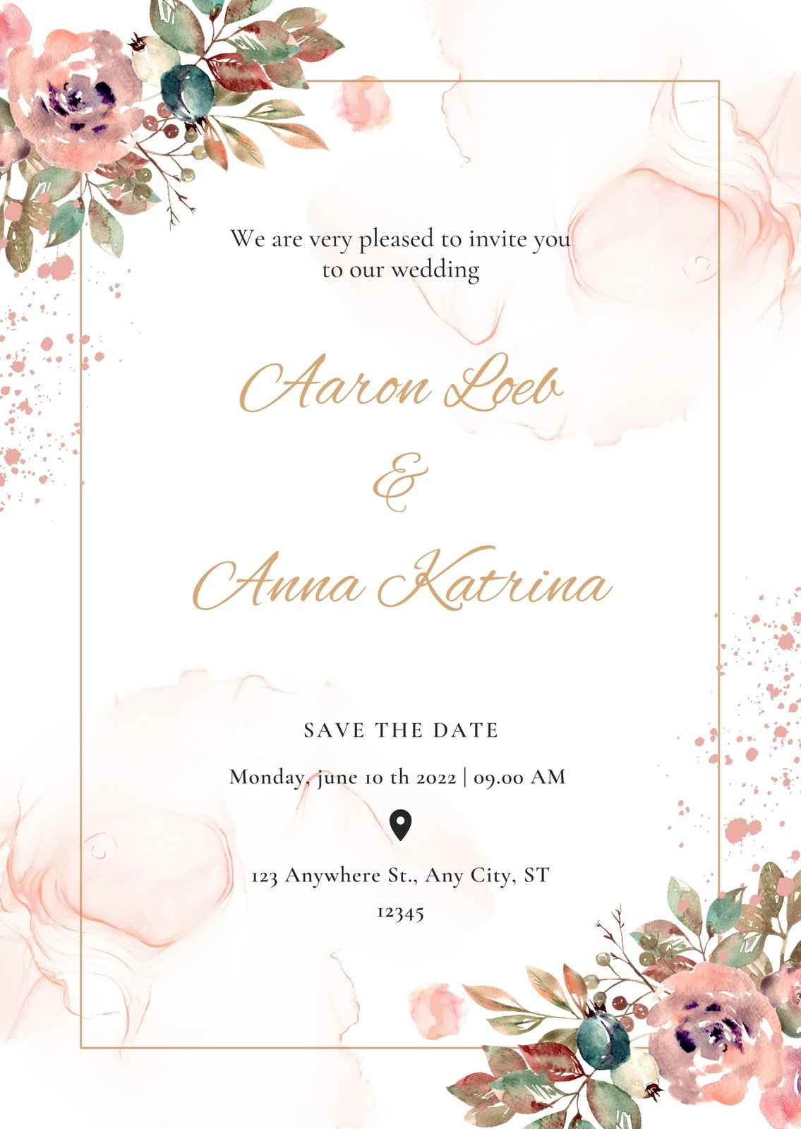 Wedding Invitation Templates To Customize For Free | Canva within Invitation Template Sample