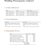 Wedding Photography Contract Template Template   Contracts For Wedding Photography Contract Template Sample