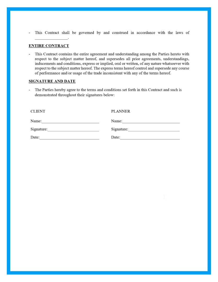 Wedding Planner Contract With Downloadable Sample Template for Wedding Contract Sample Template