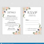 Wedding Rsvp Card Template With Pastel Rose Bouquet Stock Vector Pertaining To RSVP Sample Template