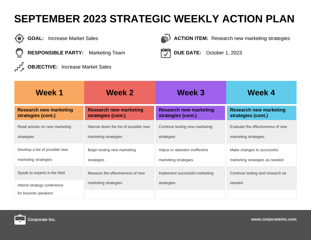 Weekly Work Plan Template - Venngage intended for Work Plan Template Sample