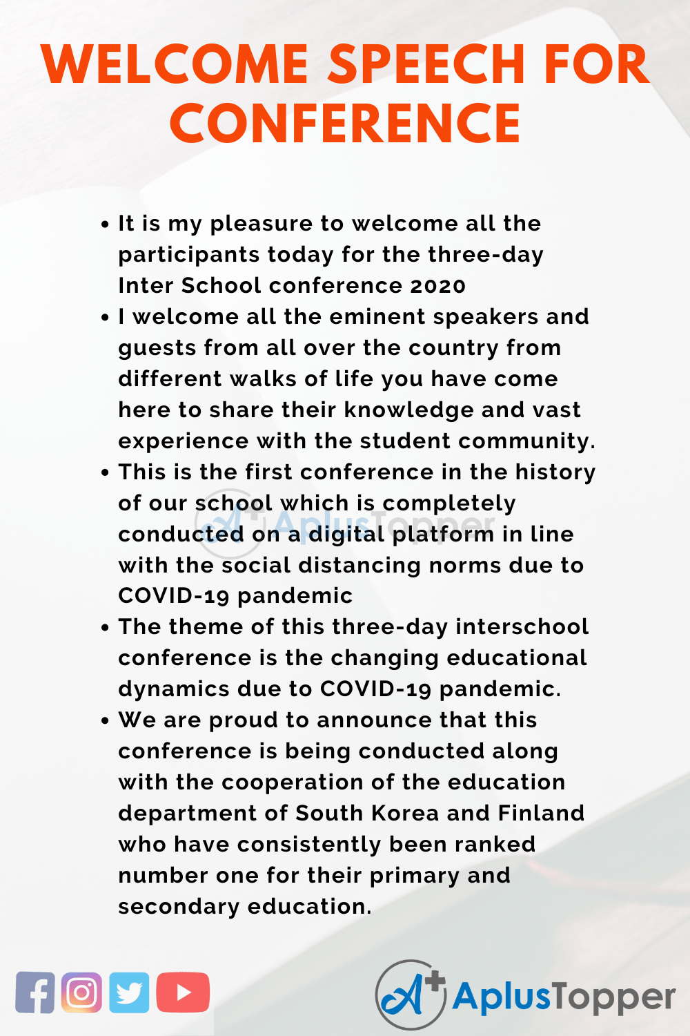 Welcome Speech For Conference | Best Welcome Speech For Students throughout Welcome Speech Template Sample