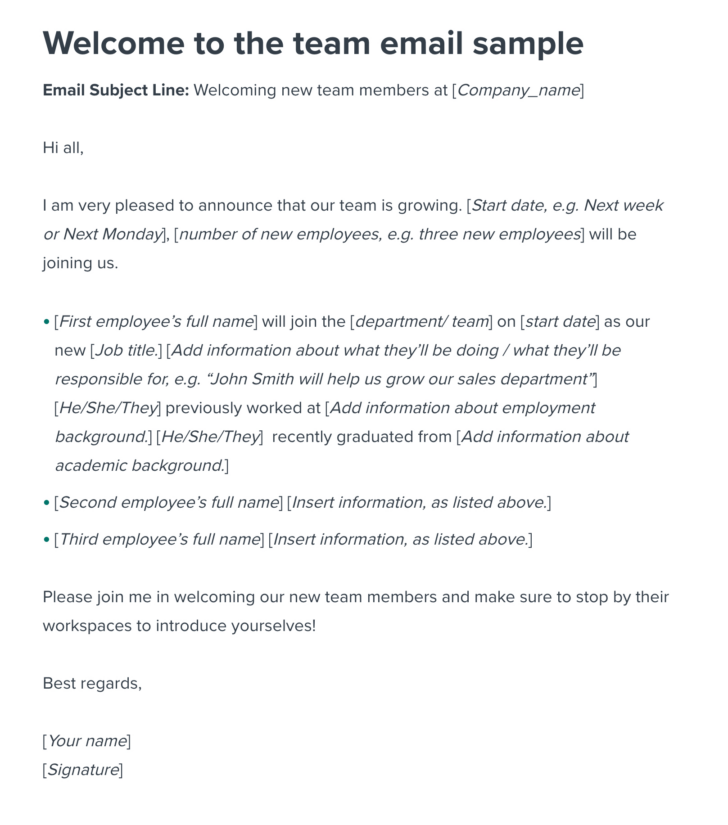 New Employee Welcome Letter Sample Template