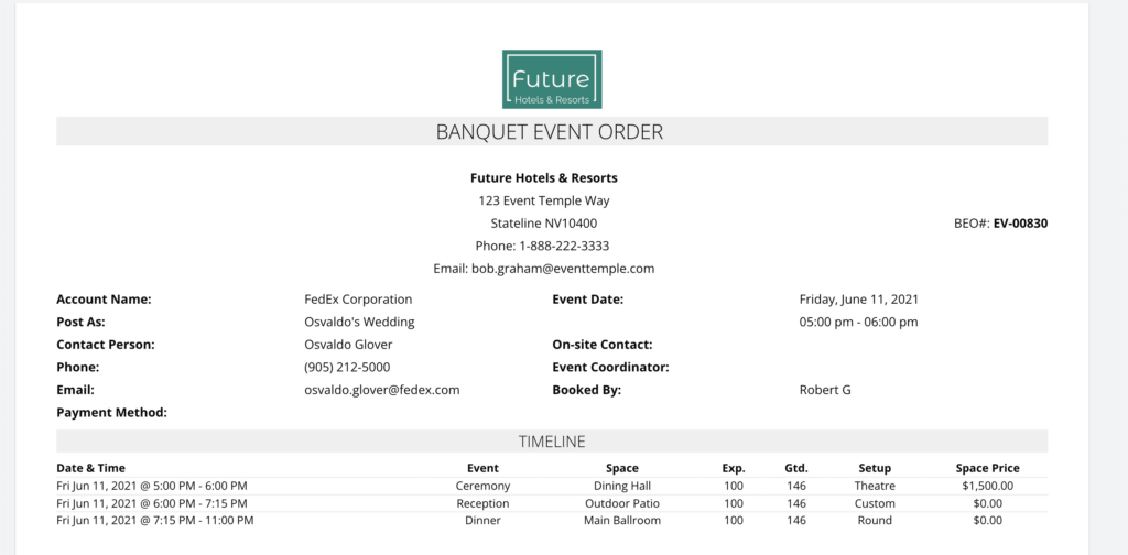 BEO Sample Template Template Samples BEO Sample Template Template Samples