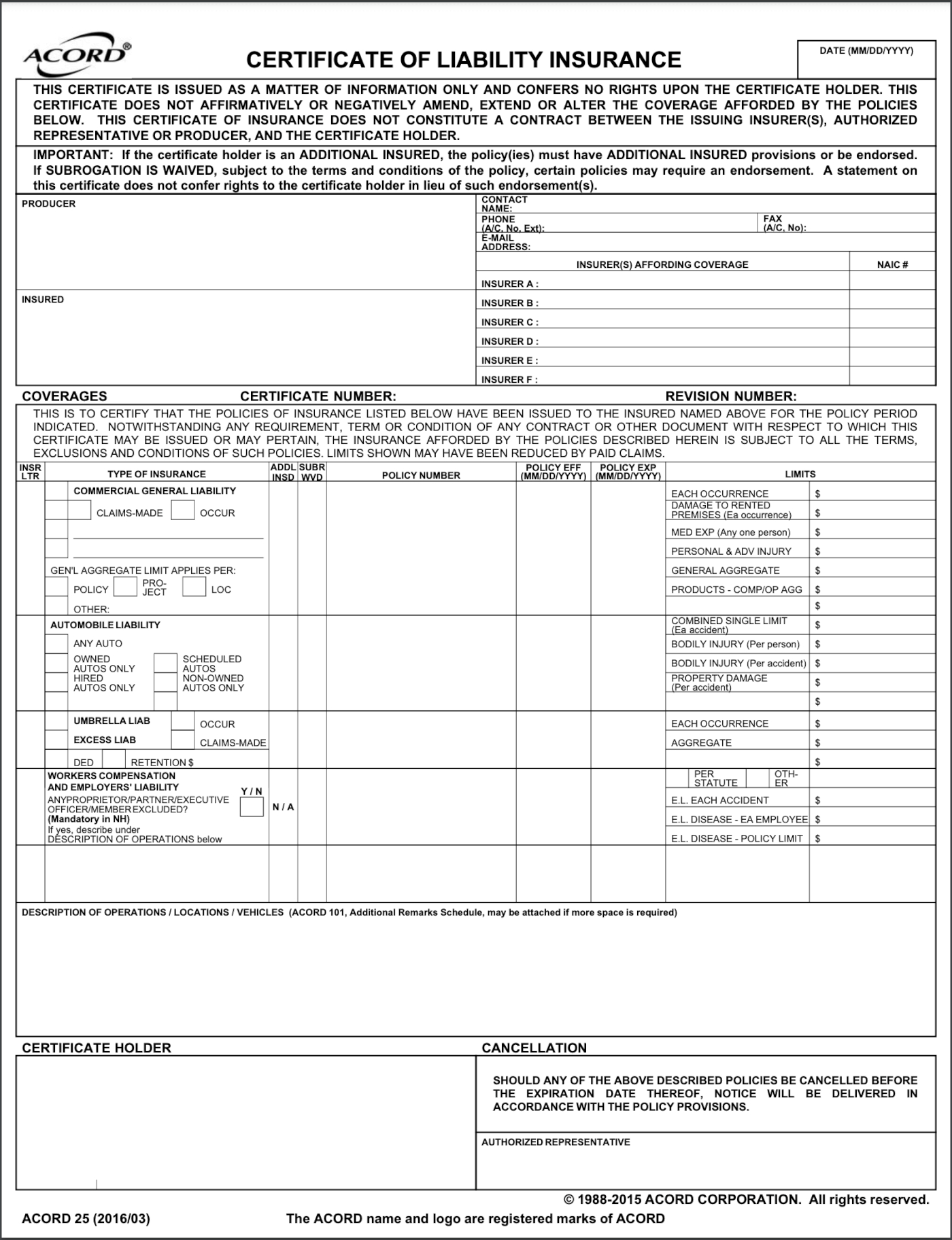 What Is A Coi? - An Insurance Expert Response | Evident within Coi Sample Template