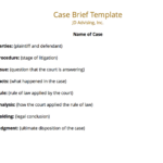 What Is An Example Of A Law School Case Brief Template?   Jd Advising Intended For Sample Case Brief Template