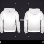 White Men'S Sweatshirt Template With Sample Text Front And Back In Hoodie Sample Template