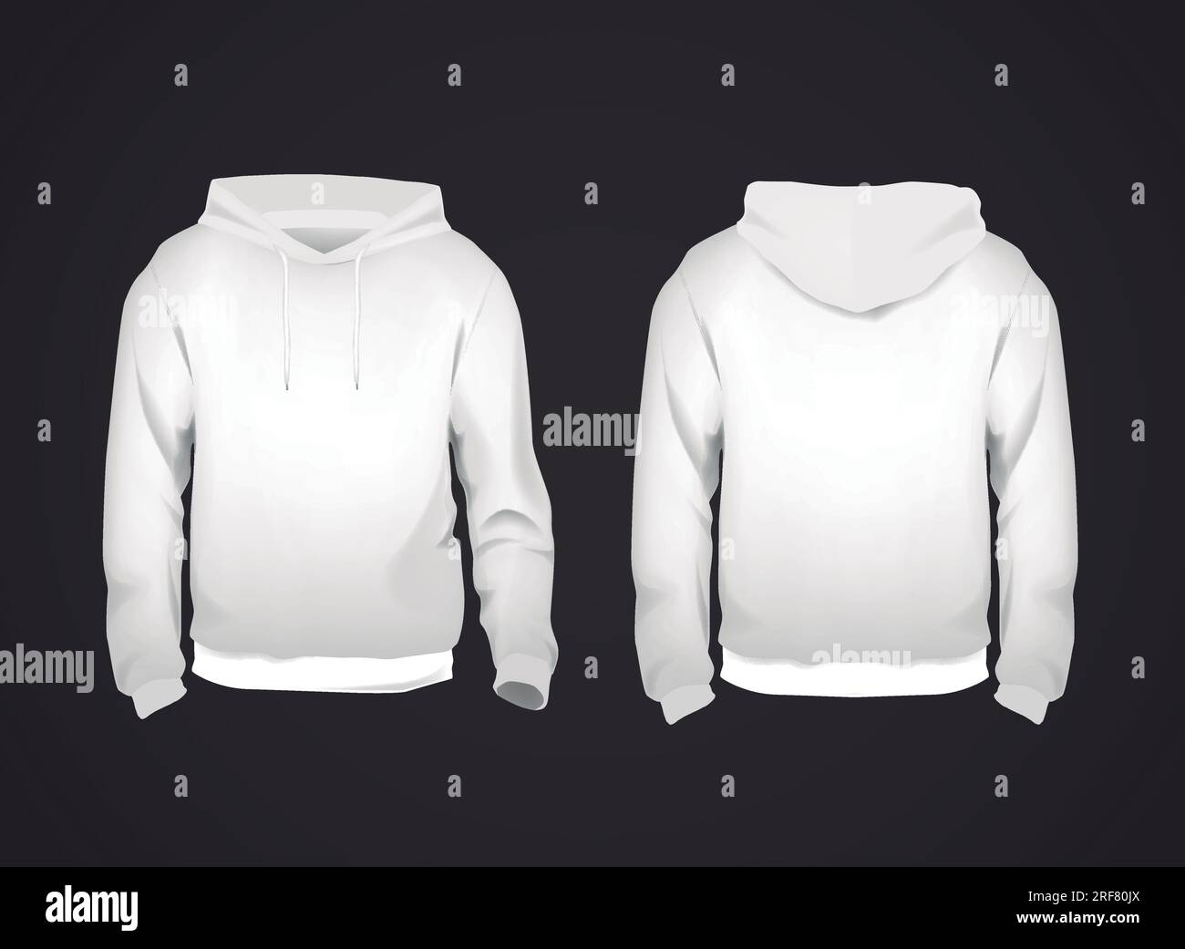 White Men&amp;#039;S Sweatshirt Template With Sample Text Front And Back in Hoodie Sample Template