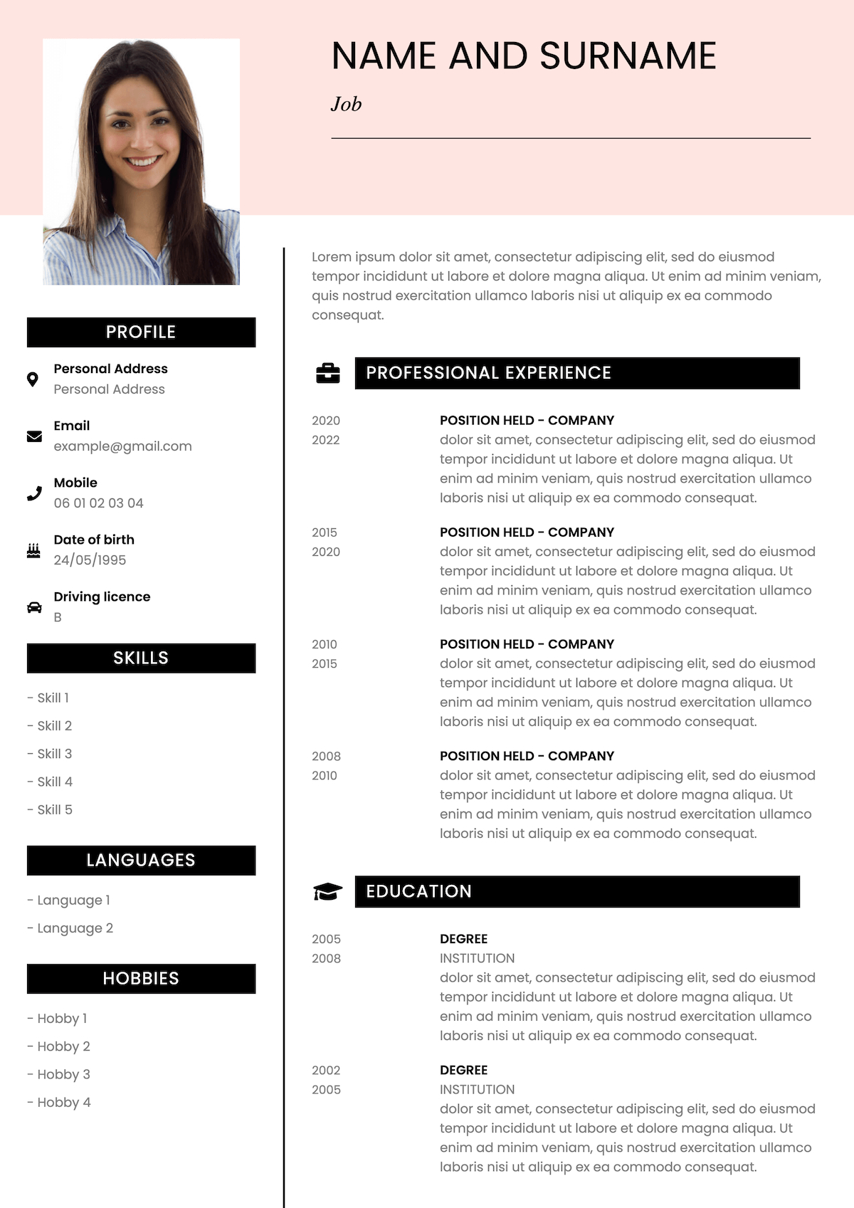 Word Cv Templates To Download - Cv Creator within Cv Samples And Templates