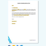 Work Authorization Letter Template In Google Docs, Word, Pages Within Authorization Letter Template Sample