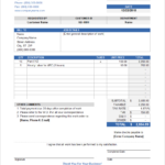 Work Order Form Template For Excel With Order Form Template Free Sample