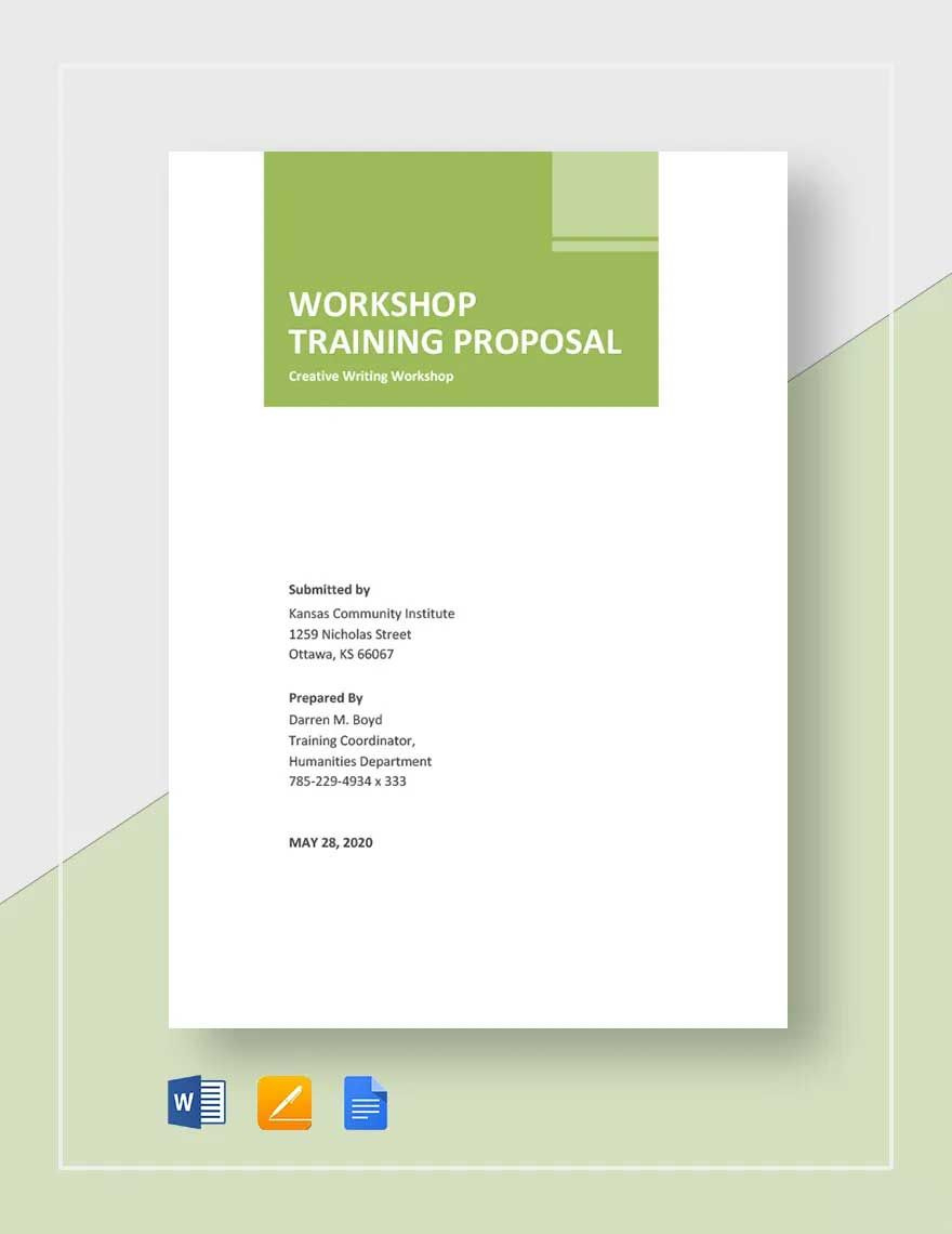 Workshop Training Proposal Template In Word, Pages, Google Docs with Workshop Proposal Sample Template