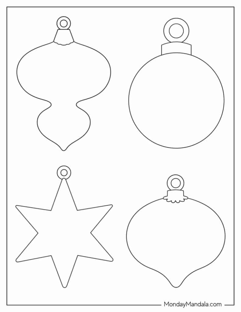 200 Printable Christmas Ornaments (Free Templates) for Printable Christmas Ornament Templates