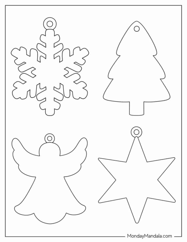 200 Printable Christmas Ornaments (Free Templates) for Printable Templates Christmas Tree Ornaments