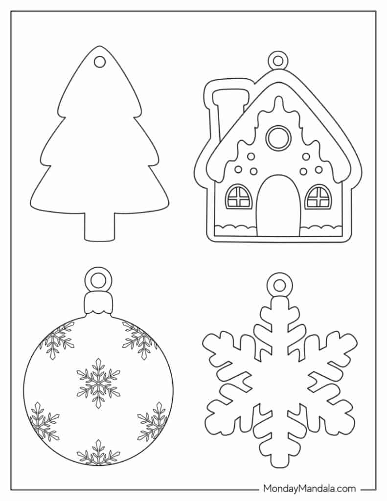 200 Printable Christmas Ornaments (Free Templates) intended for Christmas Ornament Templates Free Download