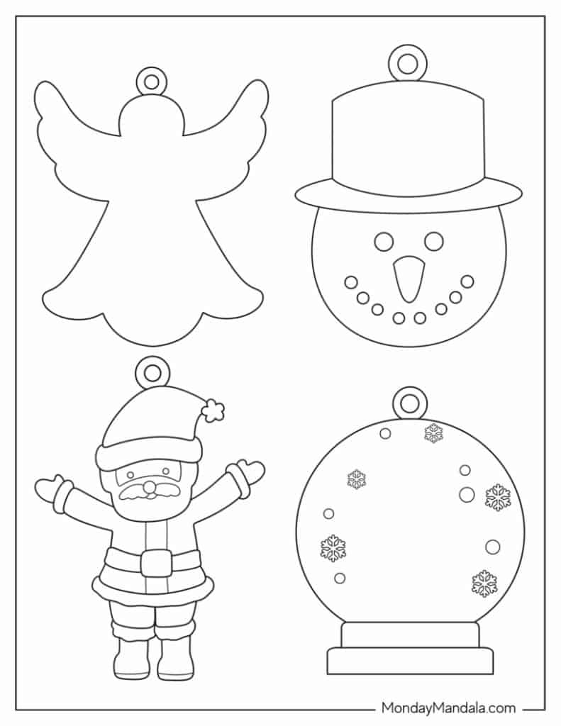 200 Printable Christmas Ornaments (Free Templates) pertaining to Christmas Cut Out Templates