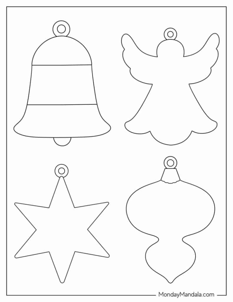 200 Printable Christmas Ornaments (Free Templates) pertaining to Christmas Shapes Templates