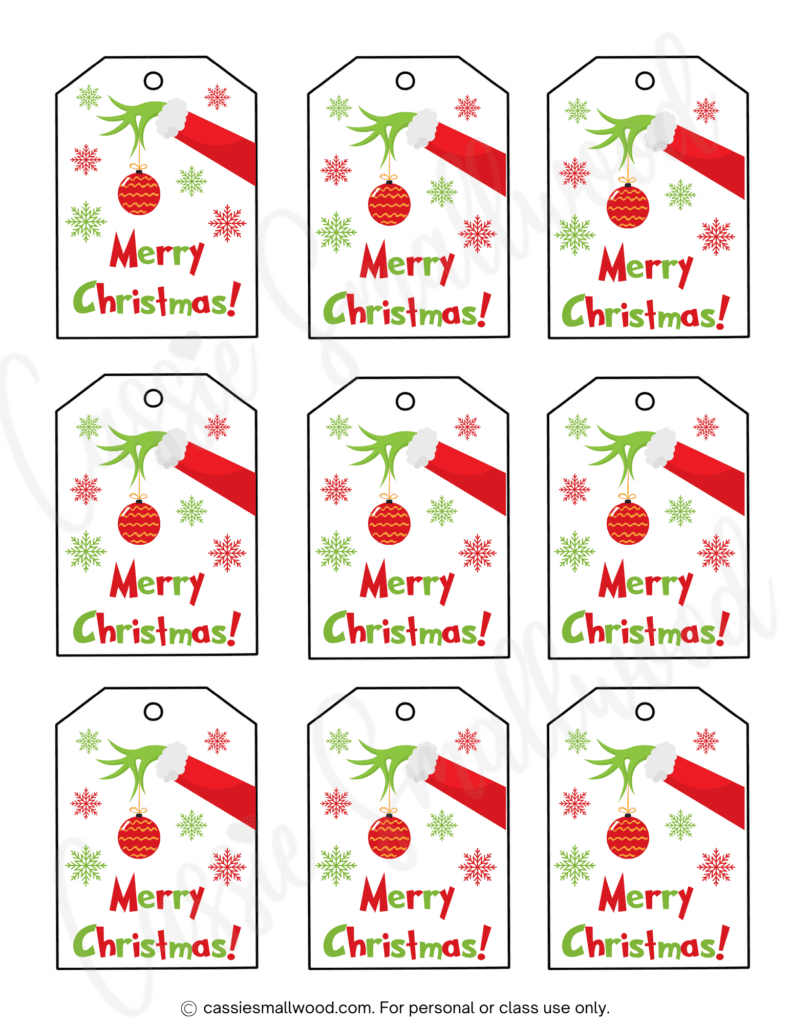 400+ Cutest Printable Christmas Tags (Free Pdf) - Cassie Smallwood inside Christmas Tags Templates