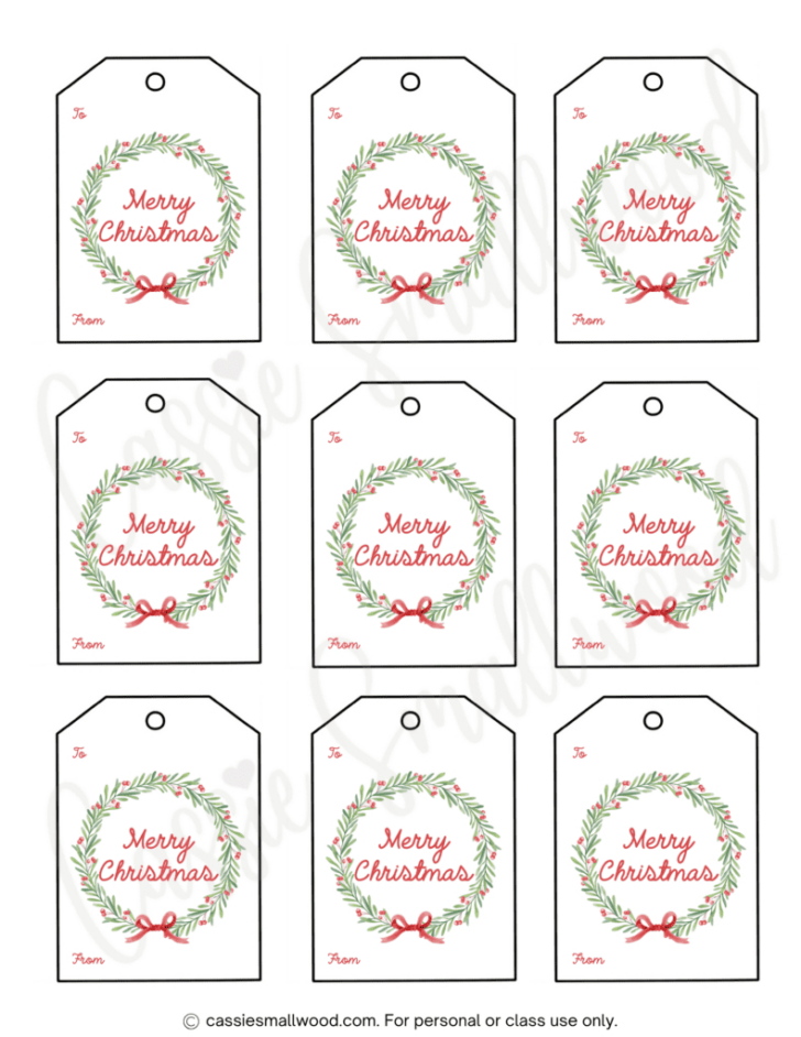 Christmas to From Tags Templates