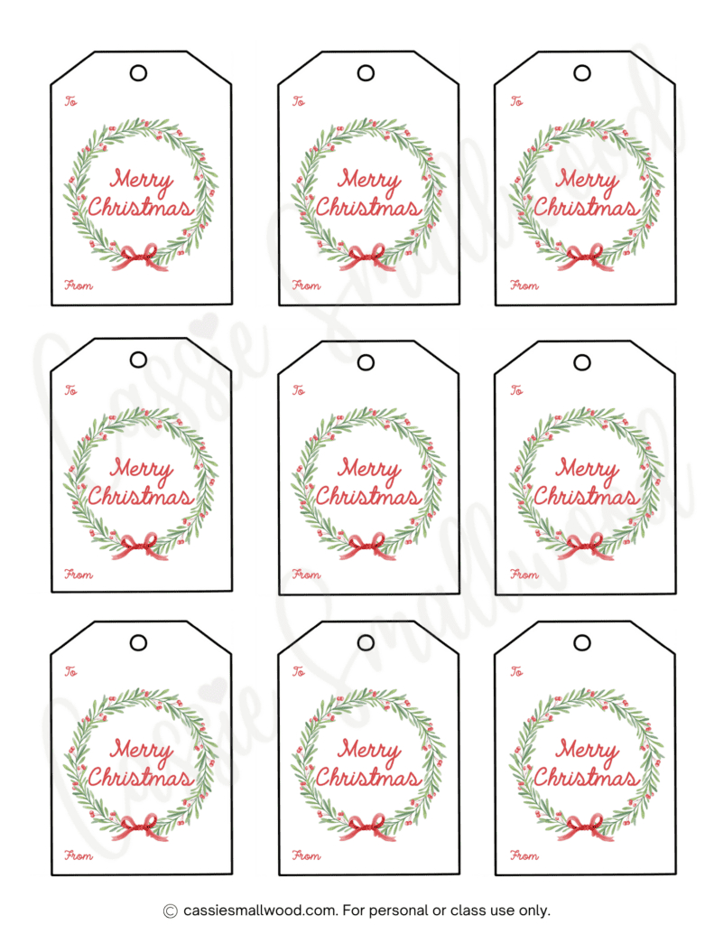 400+ Cutest Printable Christmas Tags (Free Pdf) - Cassie Smallwood regarding Christmas to From Tags Templates