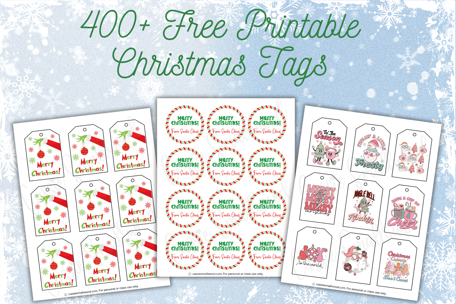 400+ Cutest Printable Christmas Tags (Free Pdf) - Cassie Smallwood with regard to Free Printable Christmas Gift Tag Templates