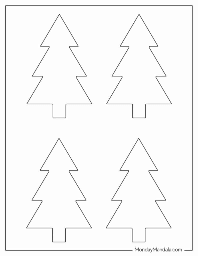 60 Christmas Tree Templates (Free Pdf Printables) throughout Free Printable Christmas Tree Templates