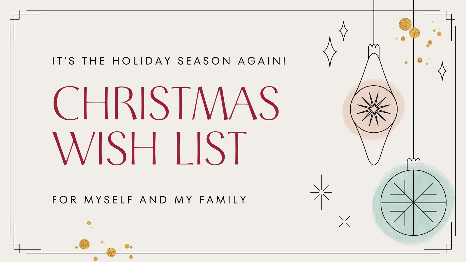 Beige Pastel Modern Blank Wish List Christmas Presentation throughout Christmas Wishlist Templates