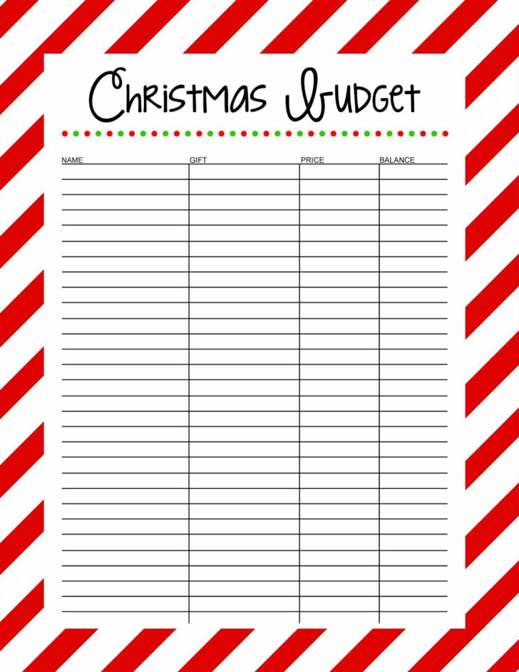 Christmas Budget Templates