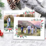 Christmas Card Template Christmas Cards Template 5X7 Photo In Etsy Christmas Card Templates